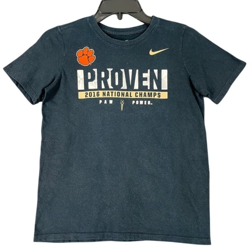 Clemson Nike Proven 2016 National‎ Champs Paw Power Football Shirt M Boys
